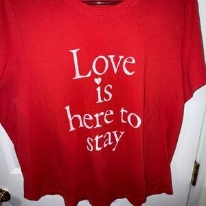 Red 'Love is here to stay' Graphic Tee